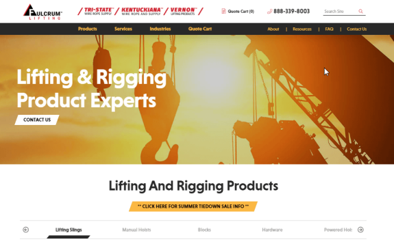 Fulcrum Lifting website before