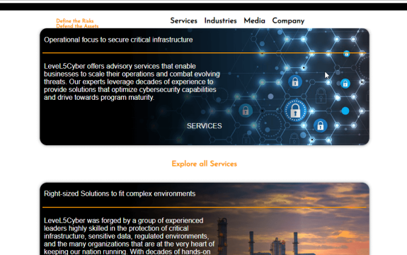 Level5Cyber  website after