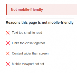 Mobile Friendly Test Results not-mobile-friendly