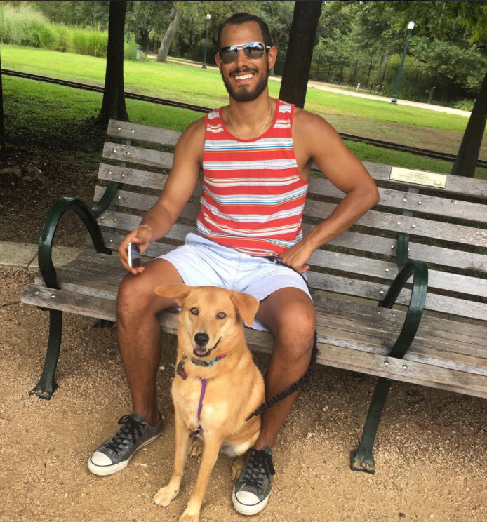 Julia's husband and dog Julia's husband and dog