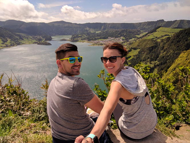 Alissa & her husband Stephen in Azores, Portugal