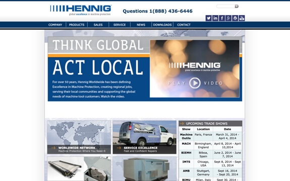 Hennig Inc. Before TopSpot's Redesign