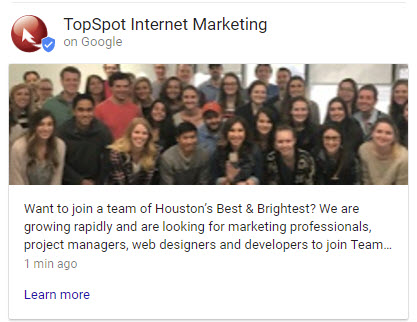Google Posts for Hiring